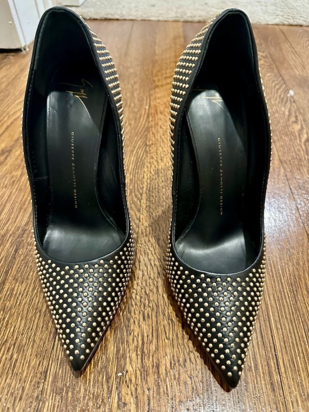 Authentic Giuseppe Zanotti Black Studded Ester Pumps